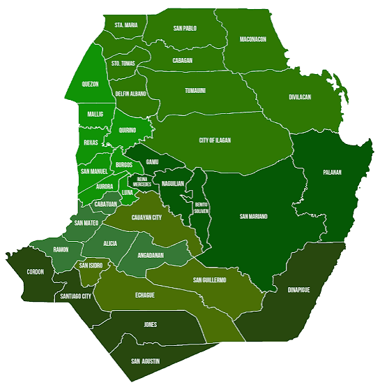 Map of Isabela Province showing its location in the Philippines